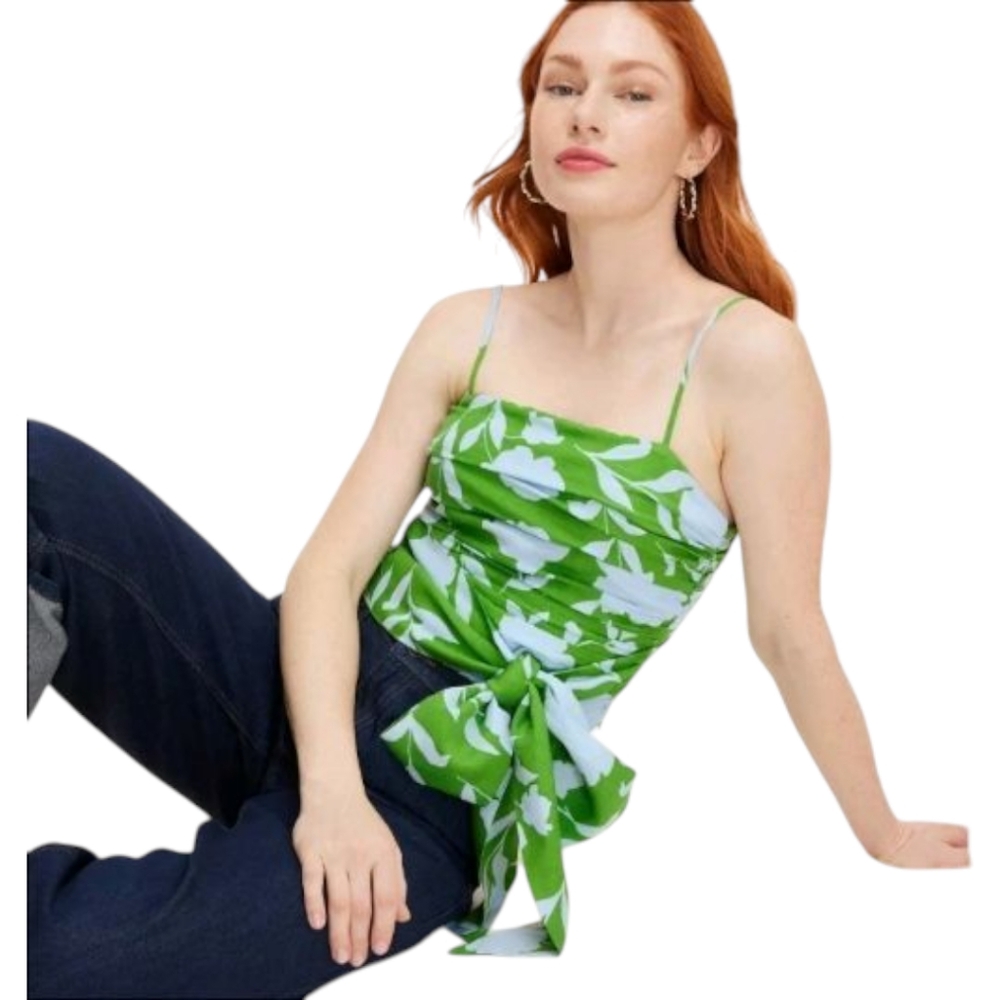 kate spade Green and White Floral Top